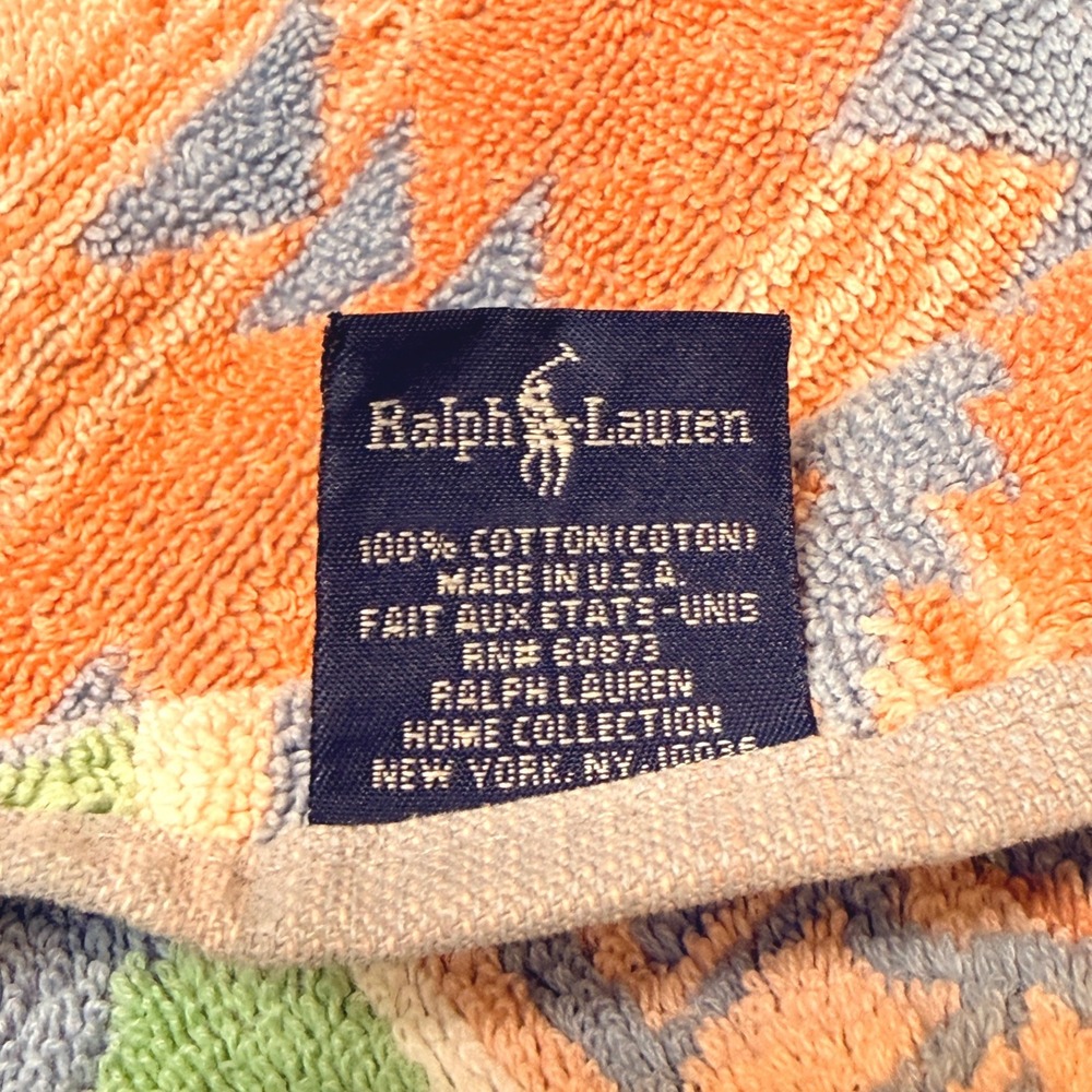 Ralph Lauren Home Southwestern Towel Set 4pc Blue Orange Cotton Made in USA - Picture 5 of 5